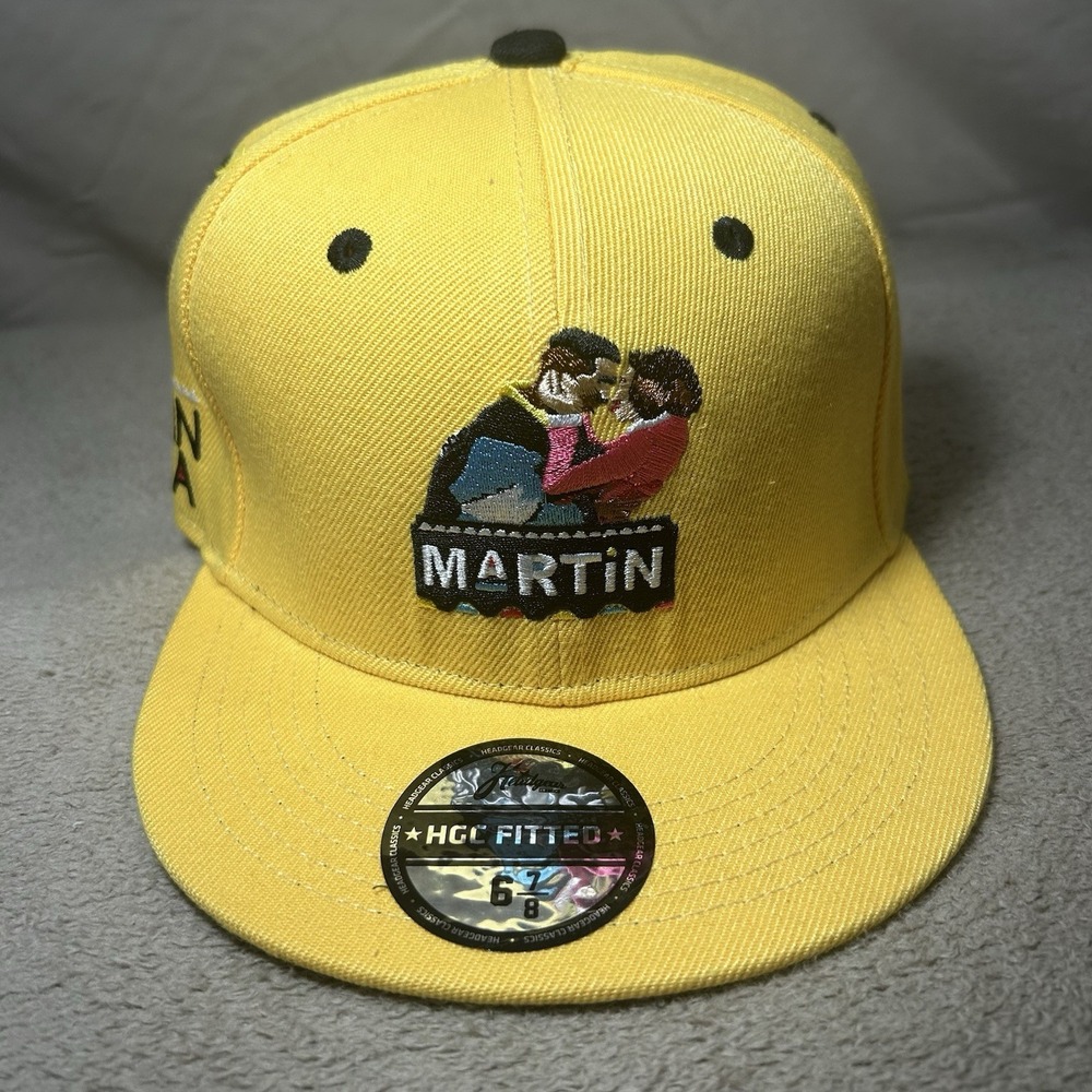 Martin 1992 Damon Gina Headgear Classics Fitted Hat Yellow‎ Black Size 6 7/8